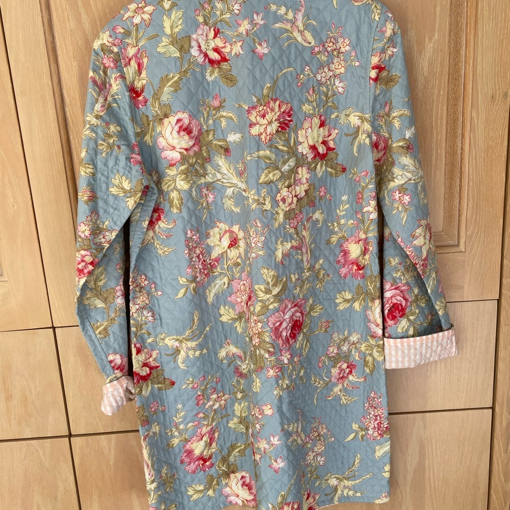 NWT Reversible Jacket — Blue Floral and Pink Striped - Picture 2 of 5